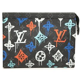 Louis Vuitton Black Monogram Eclipse Graffiti Pochette Voyage MM Noir