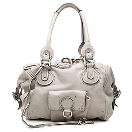 Bolsa de Ombro Chloé Paddington com Bolso Frontal em Couro Cinza Marrom Cinza