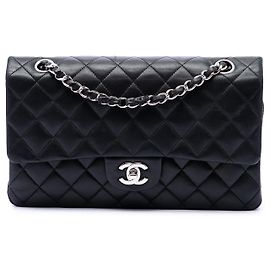 Chanel Black Medium Classic Lambskin Double Flap Black