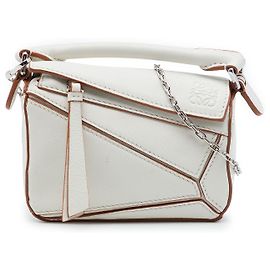 Borsa Puzzle Nano LOEWE in vitello bianco Bianco