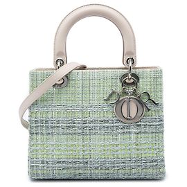 Dior Green Medium Tweed Lady Dior Verde Verde claro