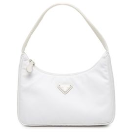 Bolso de hombro Prada White Mini Tessuto Re Edition 2000 Blanco