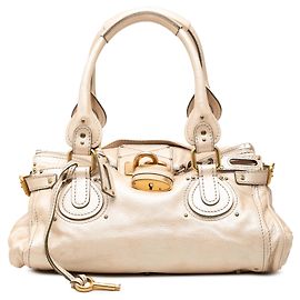 Sac à main Chloé Paddington Medium en cuir métallisé doré Doré Autre