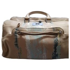 Longchamp Bolsa de Couro Multicolorida Multicor Bege