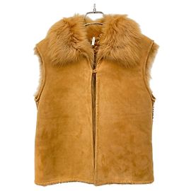 Hermès Chaleco reversible de piel de cordero Camel Camello