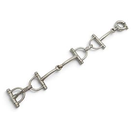 Hermès BRASLETE VINTAGE HERMES MORS 18.8CM GAETAN DE PERCIN EN PLATA 800 40.5G BANGLE Plata