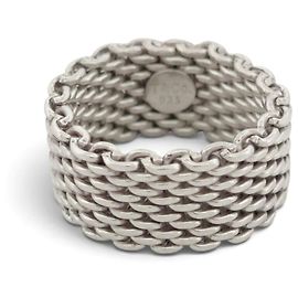 NEU TIFFANY & CO SOMERSET RING 54 GLIEDER STERLINGSILBER 925 8G BOX Silber