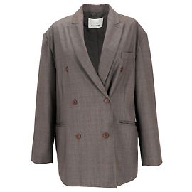 Autre Marque The Frankie Shop Double-Breasted Blazer in Brown Polyester Brown Red