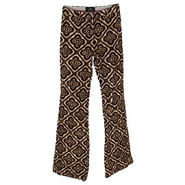 Pantalon droit Etro à imprimé graphique en velours multicolore Multicolore