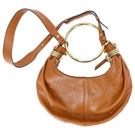Sac Hobo Bracelet Chloé en cuir de veau marron Marron Rouge