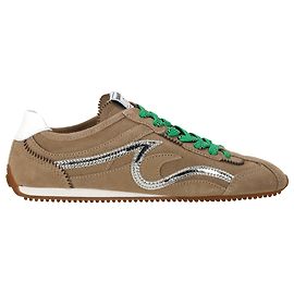 Sandro Light Wave Sneakers in Brown Suede Brown Red