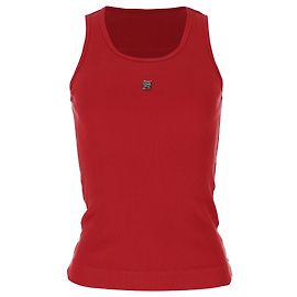 Alça de malha canelada com logótipo Givenchy em algodão vermelho Vermelho