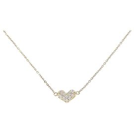 Autre Marque Au750 Herz-Diamant-Halskette Golden