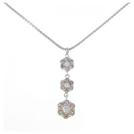 Autre Marque Colar de ouro branco Au750 e diamantes Prata