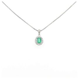 Autre Marque Collar de Esmeralda y Diamante Pt900 Pt850 Verde