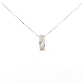 Autre Marque Diamantenhalskette Pt900 Pt850 Silber
