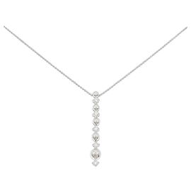 Autre Marque Colar de Pt900 e diamantes Prata
