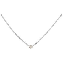 Autre Marque Diamantenhalskette Pt900 Pt850 Silber