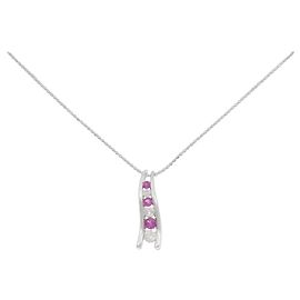 Autre Marque Collar Au750 Rubí y Diamantes Roja