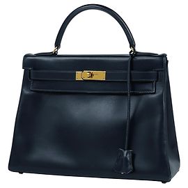 Hermès Bolso Hermes Kelly 32 Azul marino