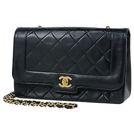 Sac à bandoulière Chanel en cuir noir Noir