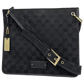 Borsa a tracolla Gucci in tela GG nera Nero