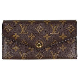 Louis Vuitton Portefeuille Sarah Bi-fold Long Wallet Marron