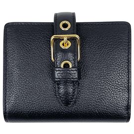 Céline Carteira bi-fold Celine em couro preto Preto