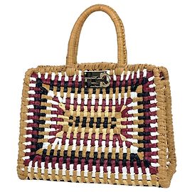 Salvatore Ferragamo Handtasche aus brauner Raffia Braun