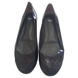 Fendi black patent leather ballerinas Black