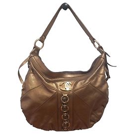 Roberto Cavalli Sac à épaule en cuir doré avec logo Just Cavalli Doré