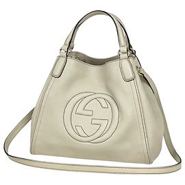 Gucci Soho Interlocking G 2-Way Lederhandtasche Roh