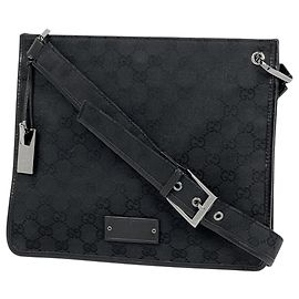 Gucci GG Canvas Black Shoulder Bag Black