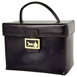 Céline Celine Leather Handbag and Cosmetic Pouch Brown