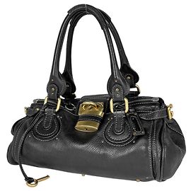 Sac à main en cuir Chloé Paddington Noir