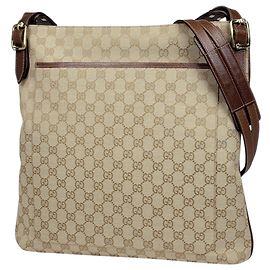 Borsa a tracolla Gucci Beige Brown Marrone