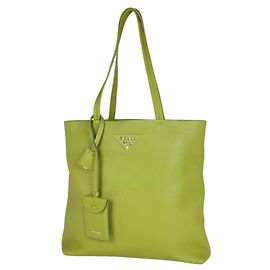 Borsa Tote Prada in pelle verde Verde