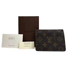 Vintage Louis Vuitton Monogram Canvas Wallet Brown Gold Brown