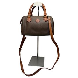 Courreges Vintage Courrèges Structured Leather Top-Handle Bag Late 1970s Brown Brown