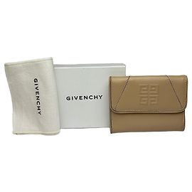Cartera bifold vintage Givenchy de cuero Beige Silver Beige