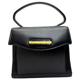 Borsa strutturata Vintage Givenchy con manico, fine anni '80, Nero Nero