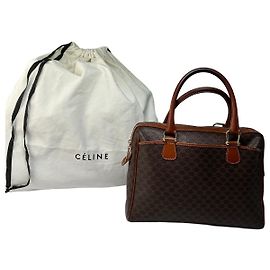 Céline Vintage Celine Macadam Canvas Top-Handle Bag Late 1980s Brown Brown