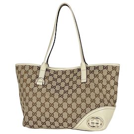 Bolso Tote Gucci New Brit Blanco Beige