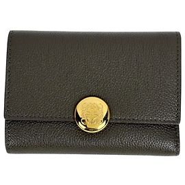 Carteira Vertical Pebble Loewe Verde Caqui