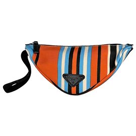Prada Multi-Color Canvas Pouch Multiple colors Orange