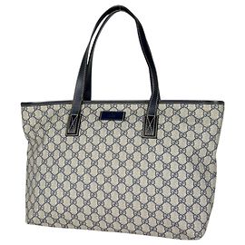Saco Tote Gucci Bege e Navy Bege Azul marinho