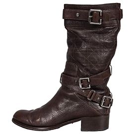 Botas slip-on Christian Dior Roadior em couro castanho - EU 40 Usado Outro