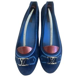 Louis Vuitton Blue Suede Ballerinas Blue