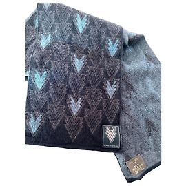 Écharpe Louis Vuitton en laine Bleu Gris anthracite