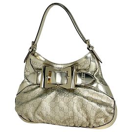 Bolsa de Ombro Gucci em Couro Dourado Dourado